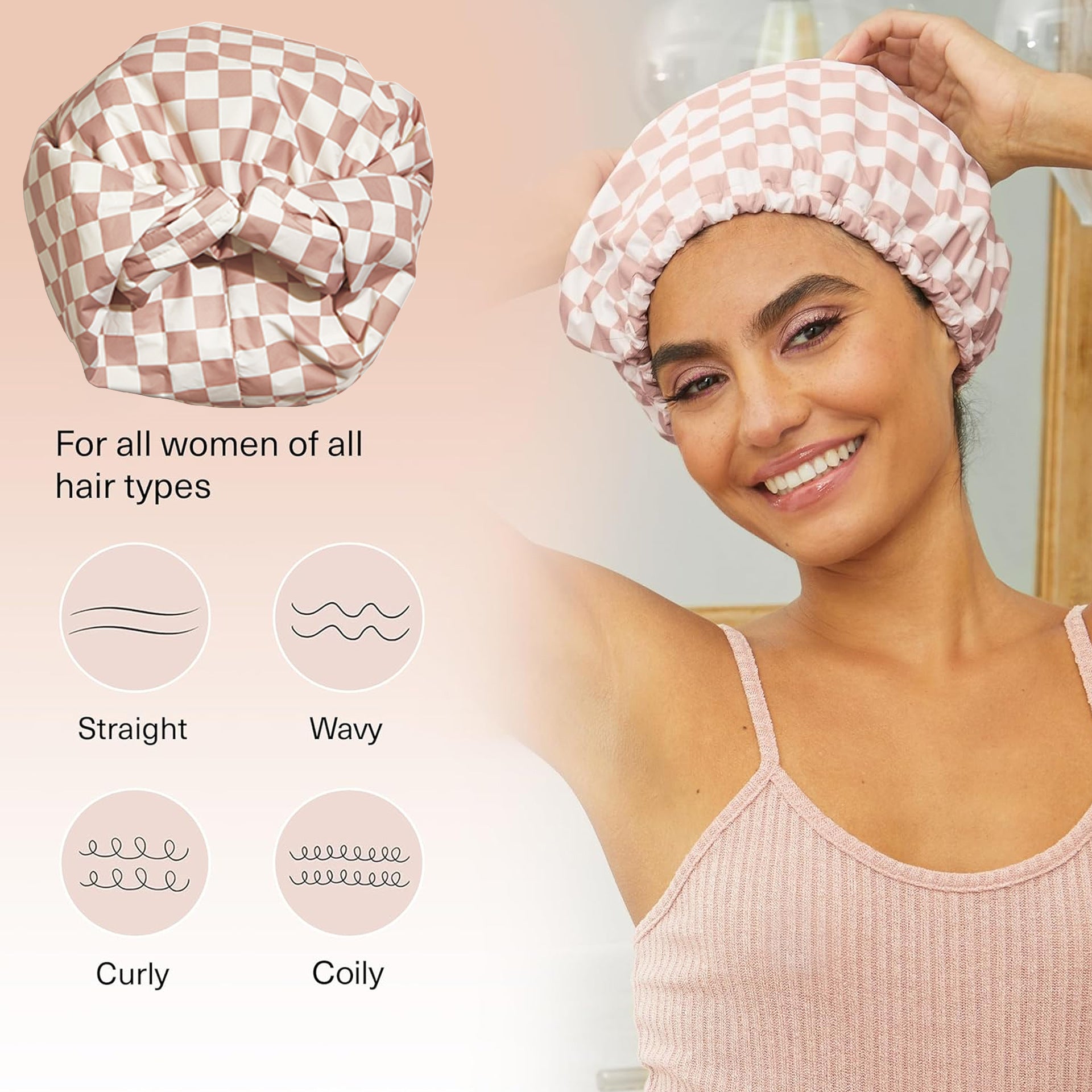 Premium Satin-Lined Hair Protection Cap-Frizz free shower