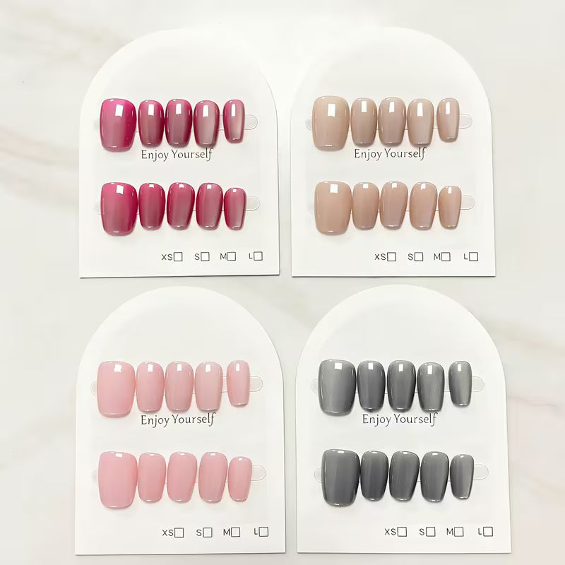Elegant Blush & Nude Press-On Nail Collection