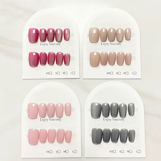 Elegant Blush & Nude Press-On Nail Collection